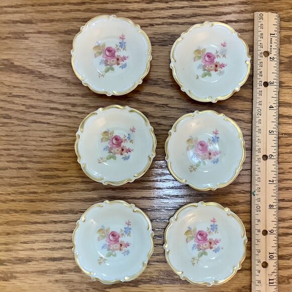Edelstein Trinket Dishes Bavaria Rose Gold Petit Four / BonBon Dishes Set of 6 - Picture 7 of 7